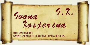 Ivona Kosjerina vizit kartica